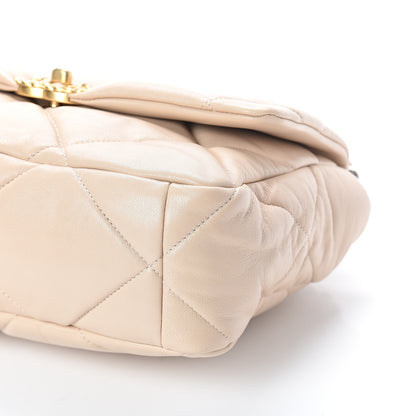 Chanel Lambskin Quilted Large 19 Flap Beige 9 of 9
