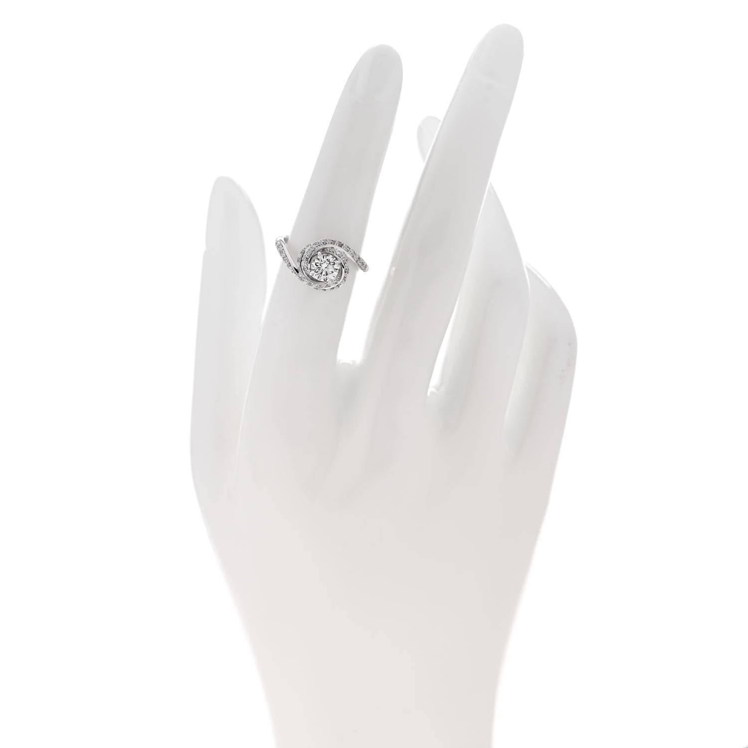 Cartier Platinum Diamond .58ct Trinity Ruban Engagement Ring 50 5.25 2 of 7