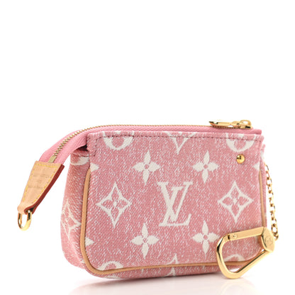Louis Vuitton Denim Jacquard Monogram Micro Pochette Accessories Rose 3 of 7