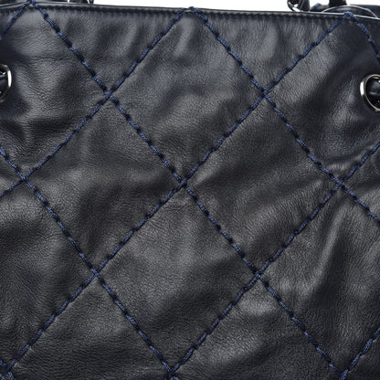 Chanel Lambskin Stitched Expandable Tote Navy 10 of 11