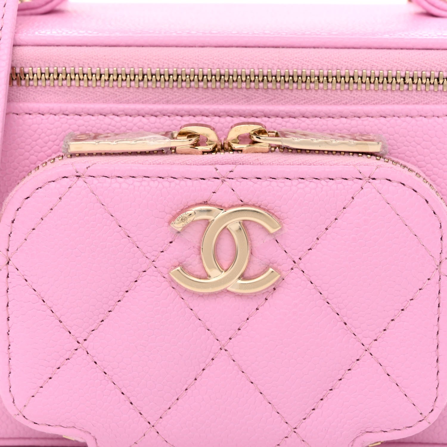 Chanel Caviar Quilted Top Handle Pocket Vanity Case Lilac 8 of 10