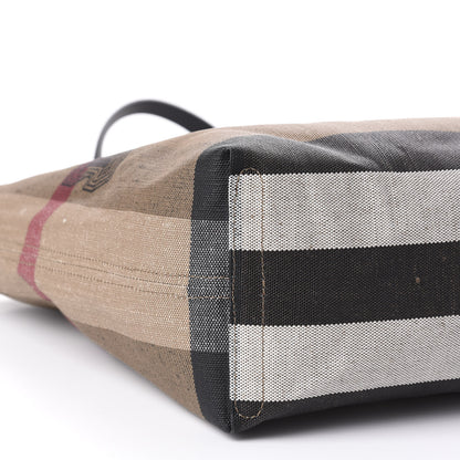 Burberry Coated Canvas Mega Check Medium Doodle Tote Black 6 of 9