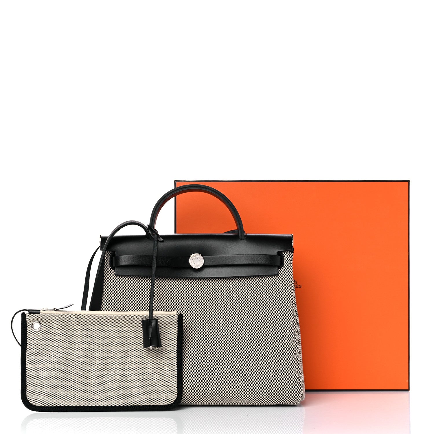 Hermes Vache Hunter Criss Viking Herbag Zip Retourne 31 PM Ecru Black 11 of 11