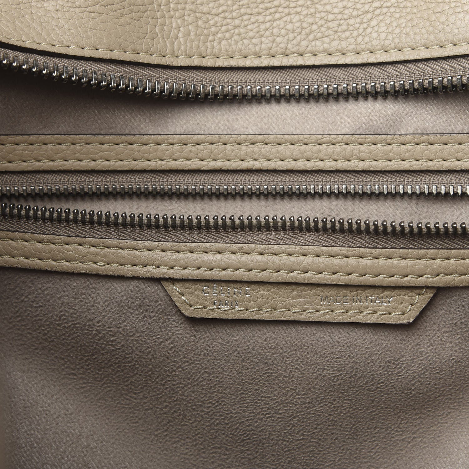 Celine Drummed Calfskin Mini Luggage Taupe 5 of 11