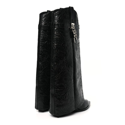 Givenchy Calfskin Cowboy Shark Lock High Boots 40 Black 5 of 9