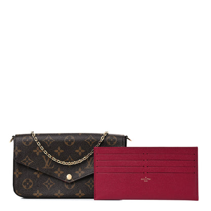 Louis Vuitton Monogram Pochette Felicie Chain Wallet Fuchsia 3 of 12