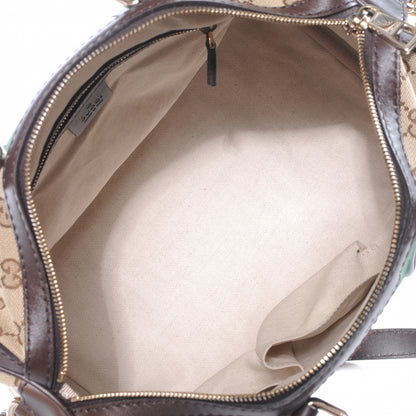 Gucci Monogram Selleria Calfskin Vintage Web Medium Boston Beige Ebony Cocoa 7 of 7