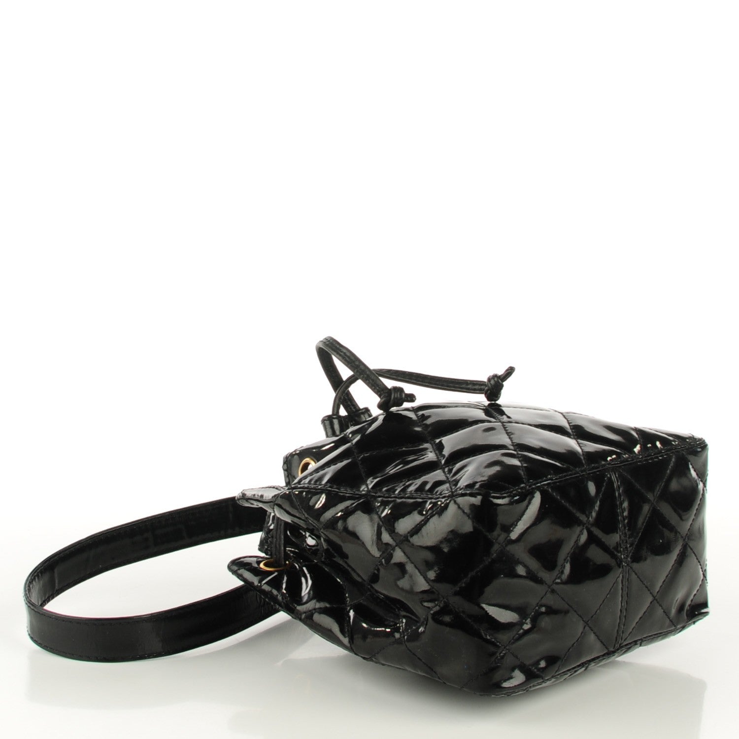 Chanel Patent Mini Drawstring Shoulder Bag Black 4 of 8