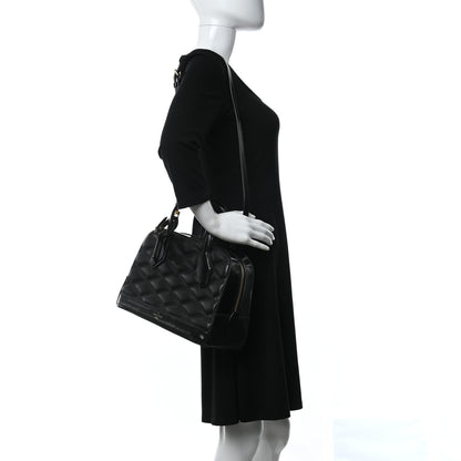 Louis Vuitton Lambskin Malletage Dora PM Black 2 of 9