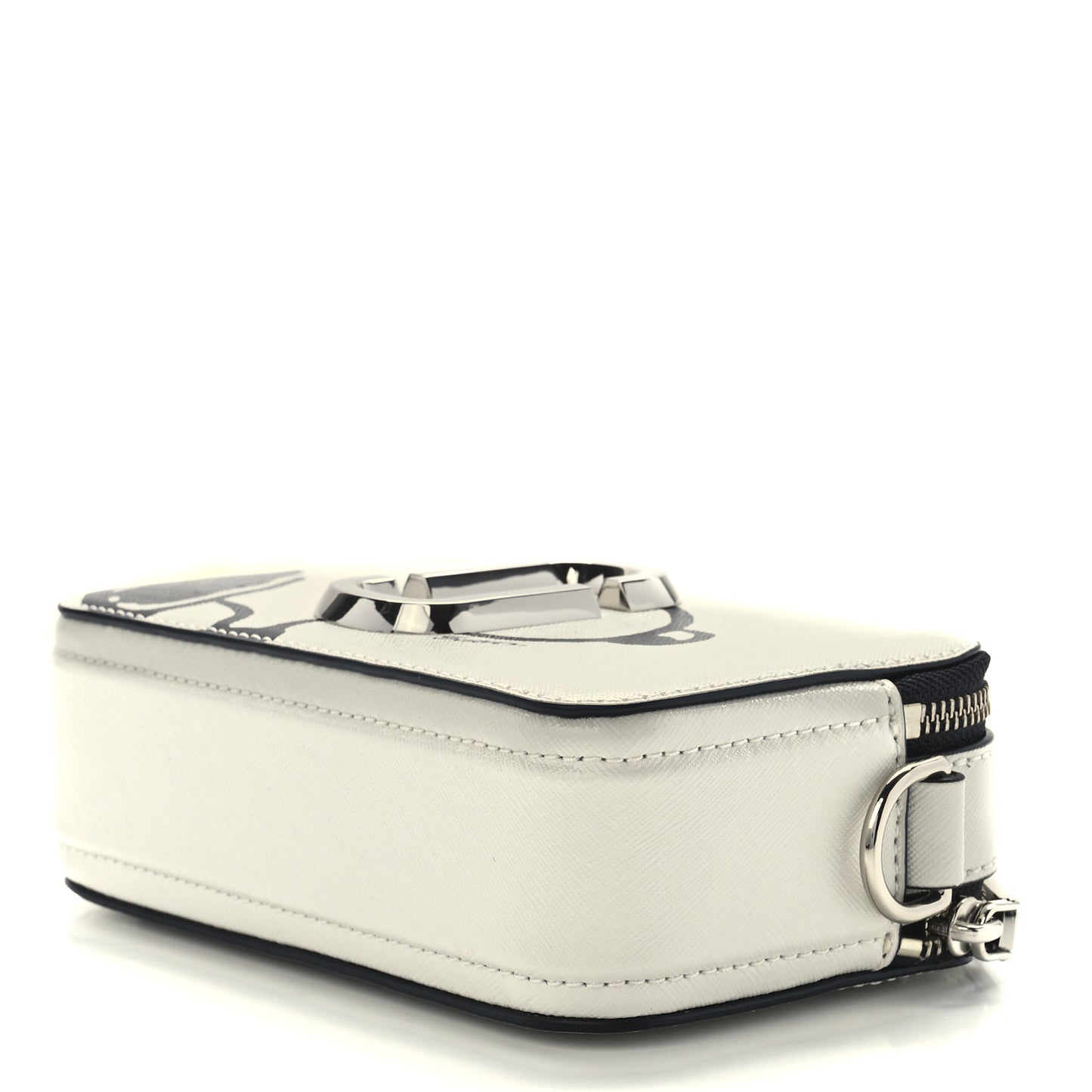 X Peanuts Saffiano Small Snoopy Snapshot Camera Bag White Black