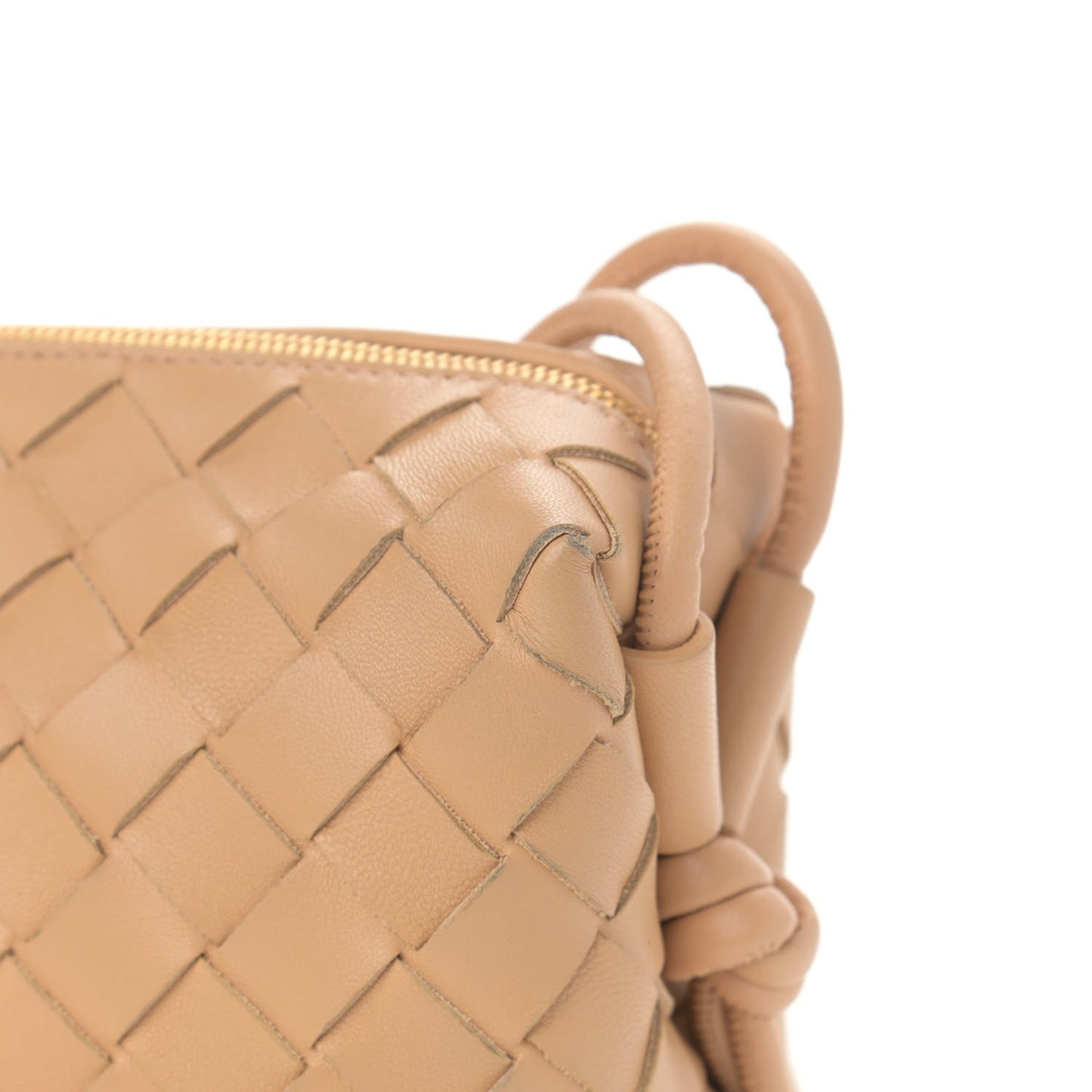 Nappa Intrecciato Mini Loop Camera Bag Almond