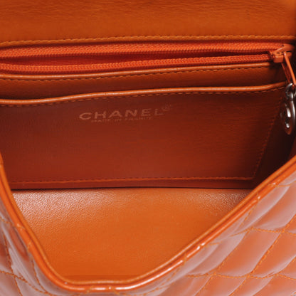 Chanel Patent Quilted Mini Square Flap Orange 6 of 8