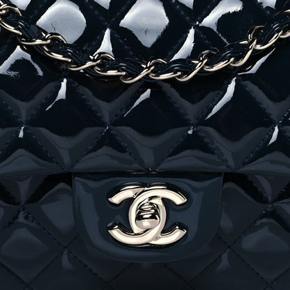Chanel Patent Quilted Medium Double Flap Navy 8 of 10