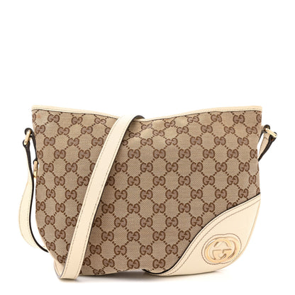 Gucci Monogram Medium New Britt Half Moon Hobo White 1 of 20