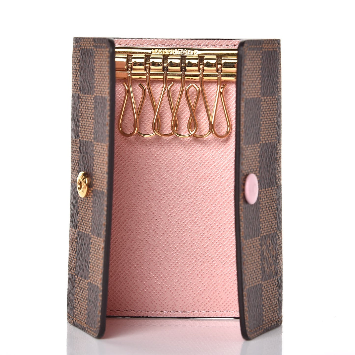 Damier Ebene Multicles 6 Key Holder Rose Ballerine