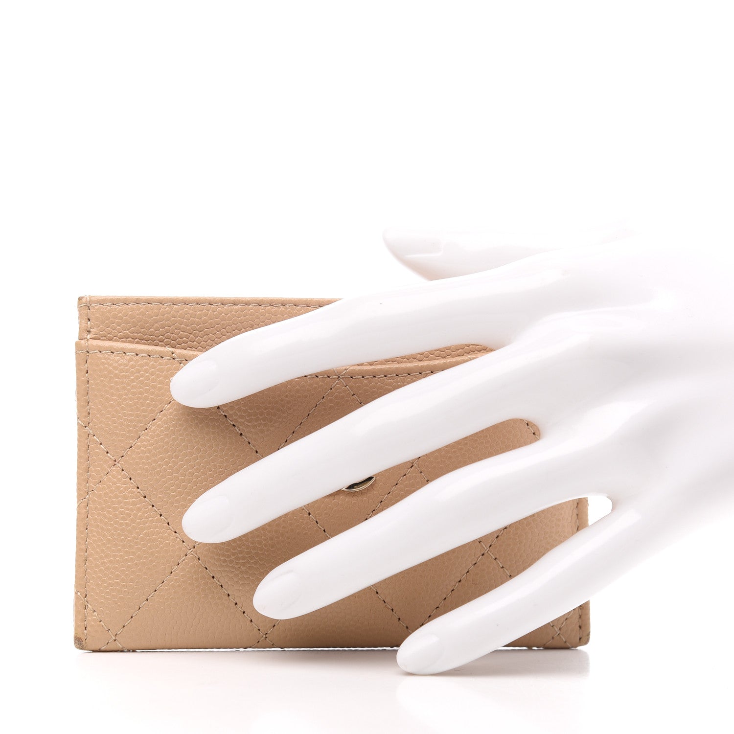 Chanel Caviar Quilted Card Holder Beige 2 of 8