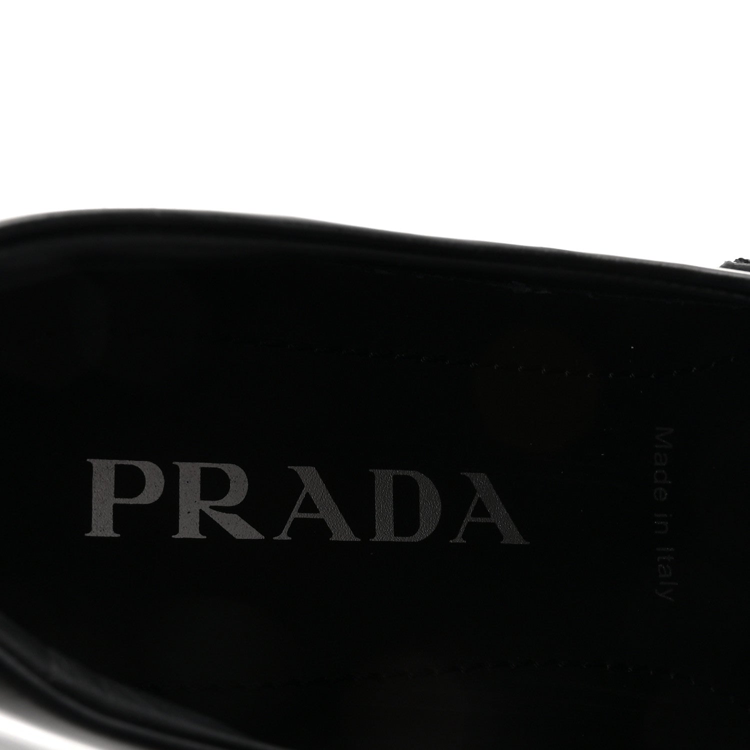 Prada Spazzolato Rois Metal Triangle Logo Monolith 55mm Loafers