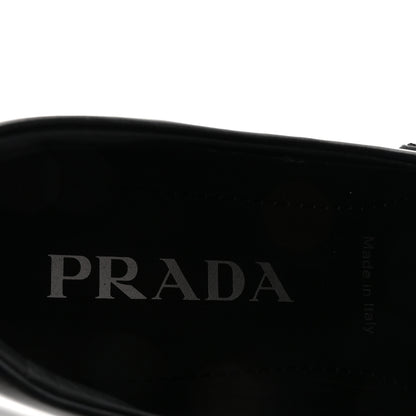 Prada Spazzolato Rois Metal Triangle Logo Monolith 55mm Loafers 38.5 Black 8 of 9
