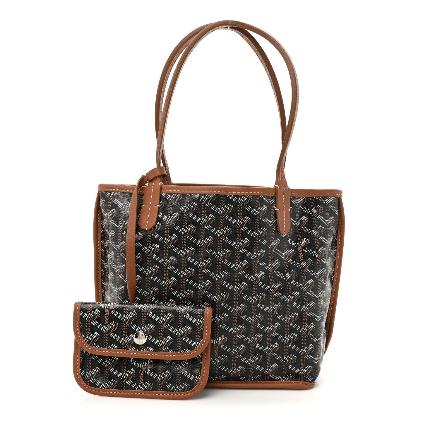 Goyardine Reversible Mini Anjou Black Gold