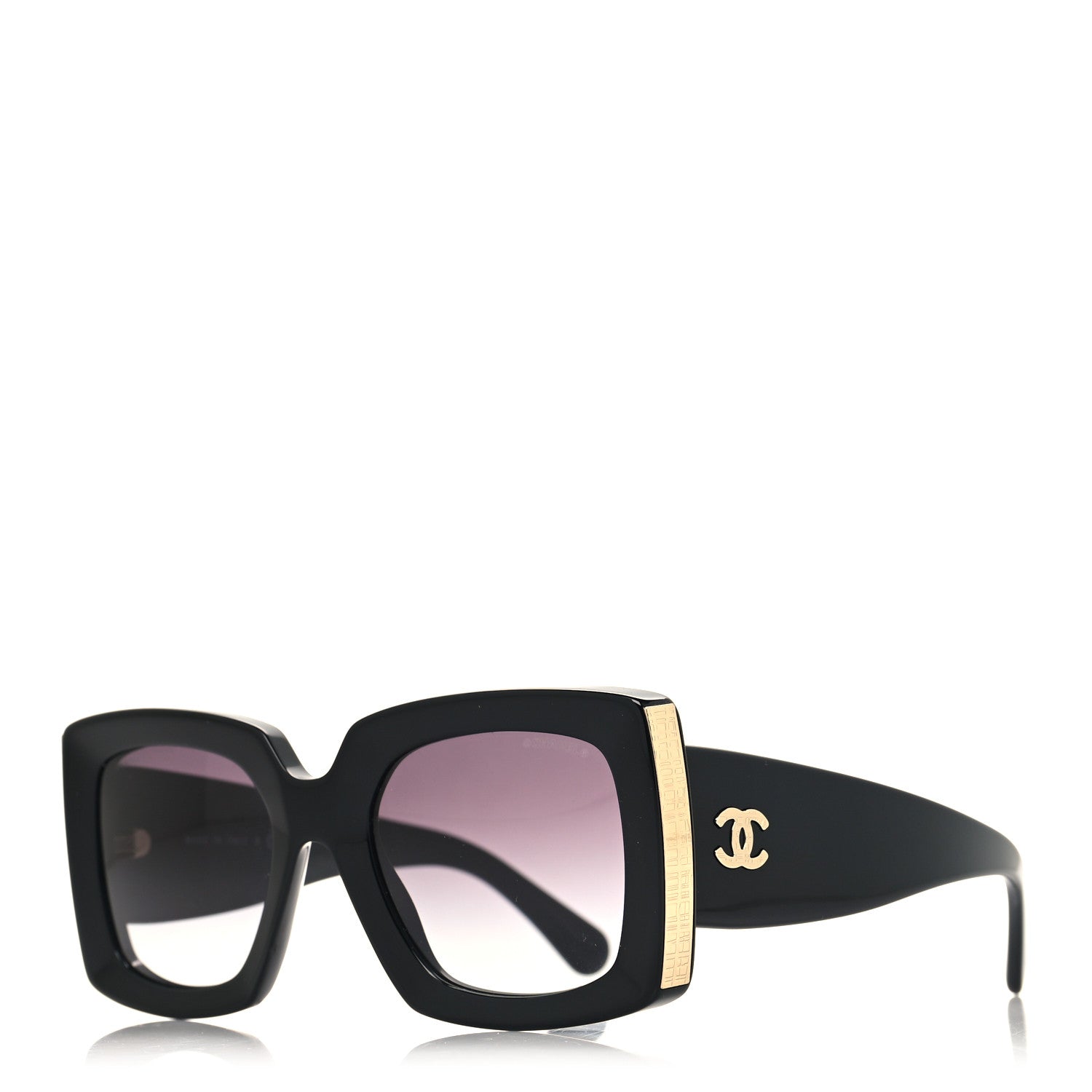 Chanel Acetate Rectangle Sunglasses 5435 Black 1 of 8