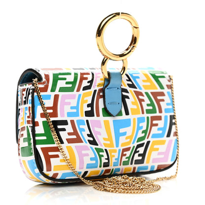 Fendi X SARAH COLEMAN Vitello Liberty Ceylon Micro FF Fish Eye Embossed Nano Baguette Charm Multicolor Cyber Blue 3 of 11