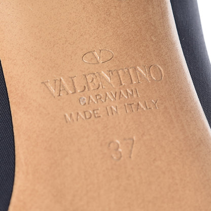 Valentino Garavani Eco Leather VLTN 100mm Sock Booties 37 Black White 6 of 8