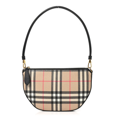 Burberry Vintage Check Calfskin Olympia Slim Pouch Archive Beige 1 of 9