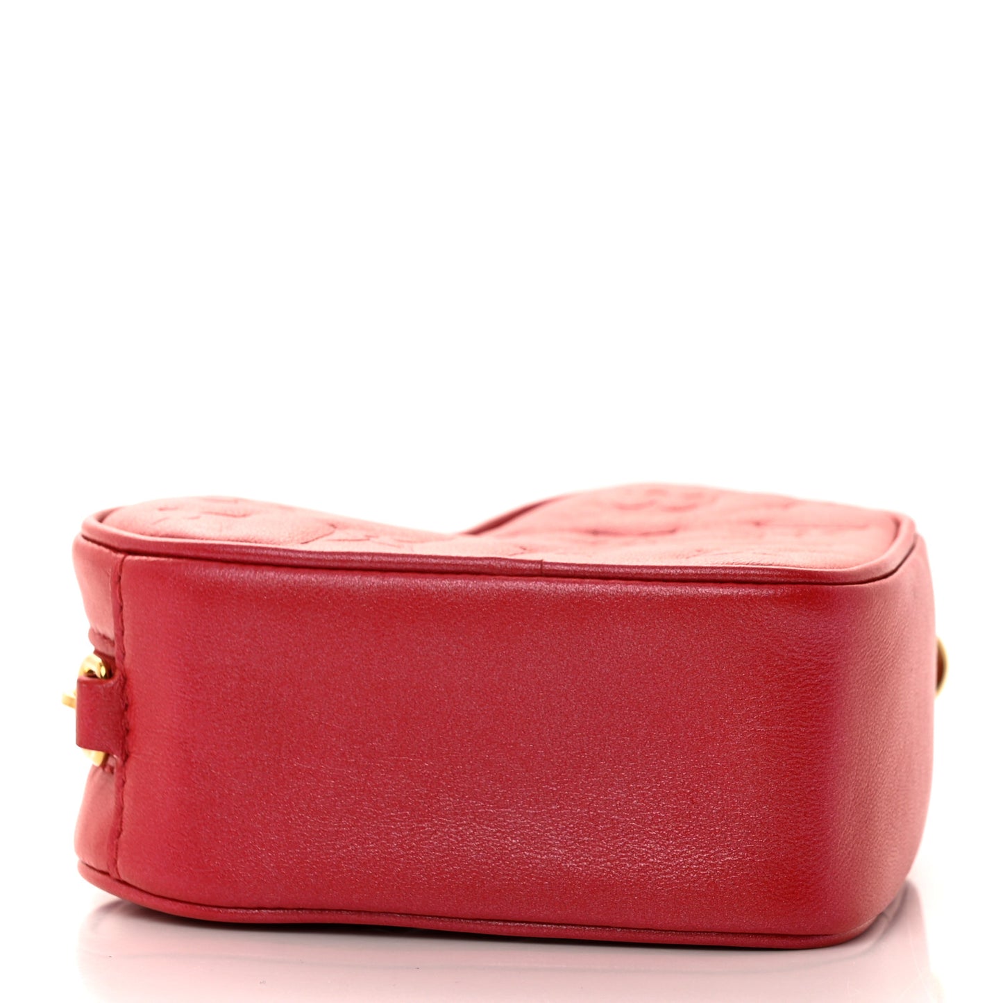 Lambskin Embossed Monogram Fall In Love Sac Coeur Heart Chain Bag Lipstick Red