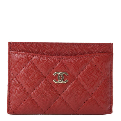 Chanel Caviar Quilted Card Holder Red 1 of 9