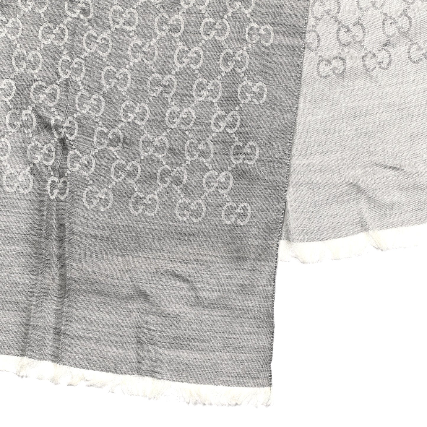 Wool Silk GG Monogram GGNat Scarf Lead