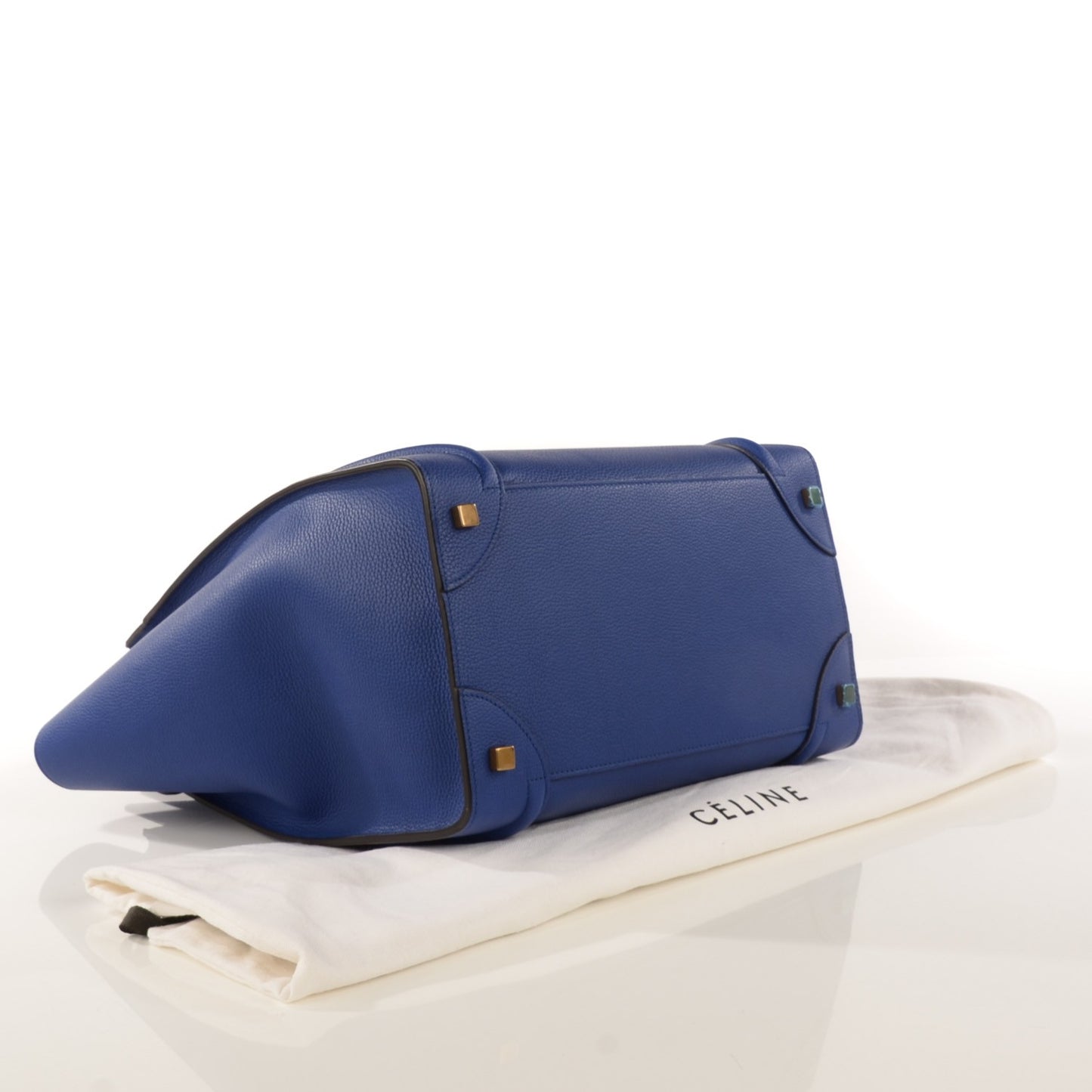 Drummed Calfskin Mini Luggage Indigo