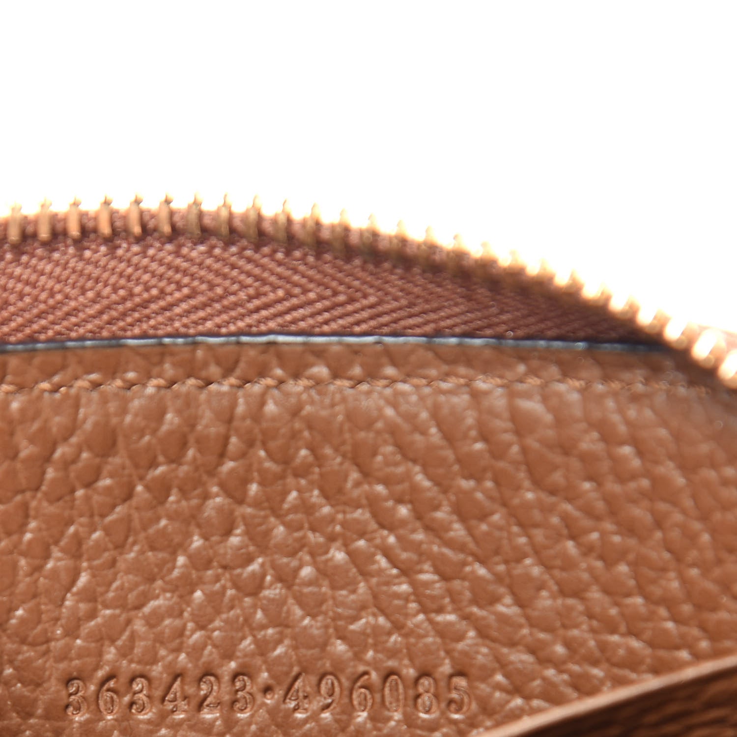 Gucci Monogram Dollar Calfskin Zip Around Wallet Beige Ebony Tabacco 7 of 8