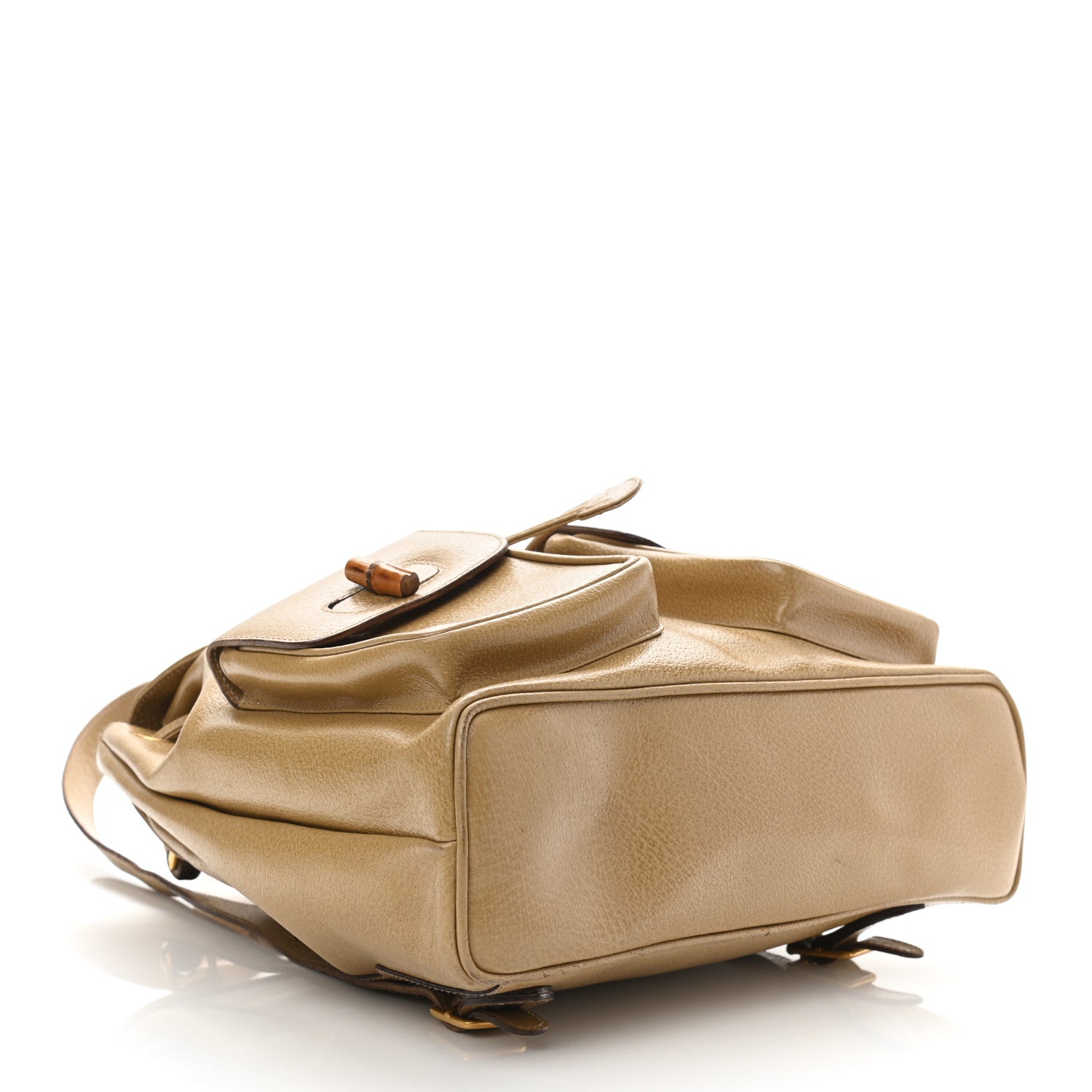 Gucci Calfskin Bamboo Backpack Beige 3 of 14