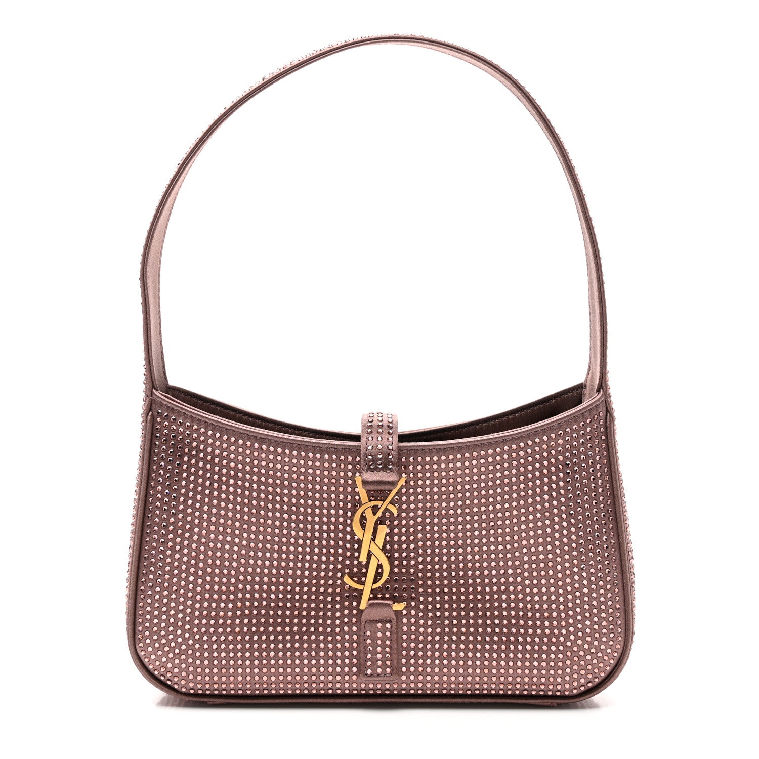 Saint Laurent Satin Crystal Le 5 A 7 Mini Hobo Elderberry 1 of 9
