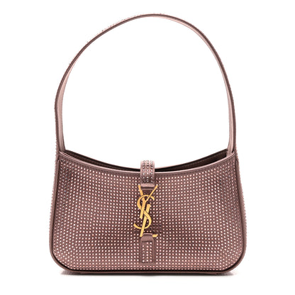 Saint Laurent Satin Crystal Le 5 A 7 Mini Hobo Elderberry 1 of 9