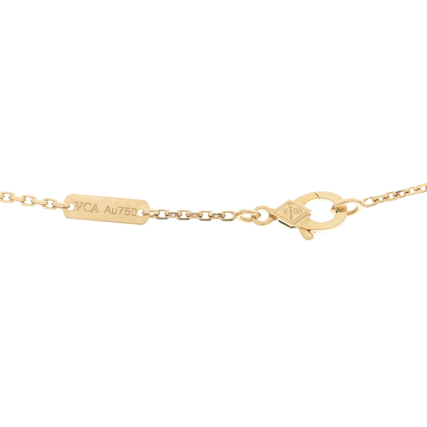18K Yellow Gold Black Onyx Vintage Alhambra Pendant Necklace