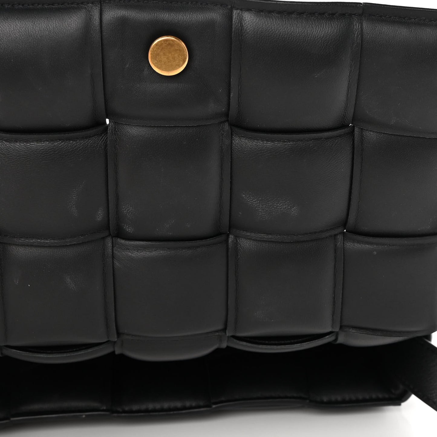 Nappa Maxi Intreccio Padded Cassette Crossbody Bag Black