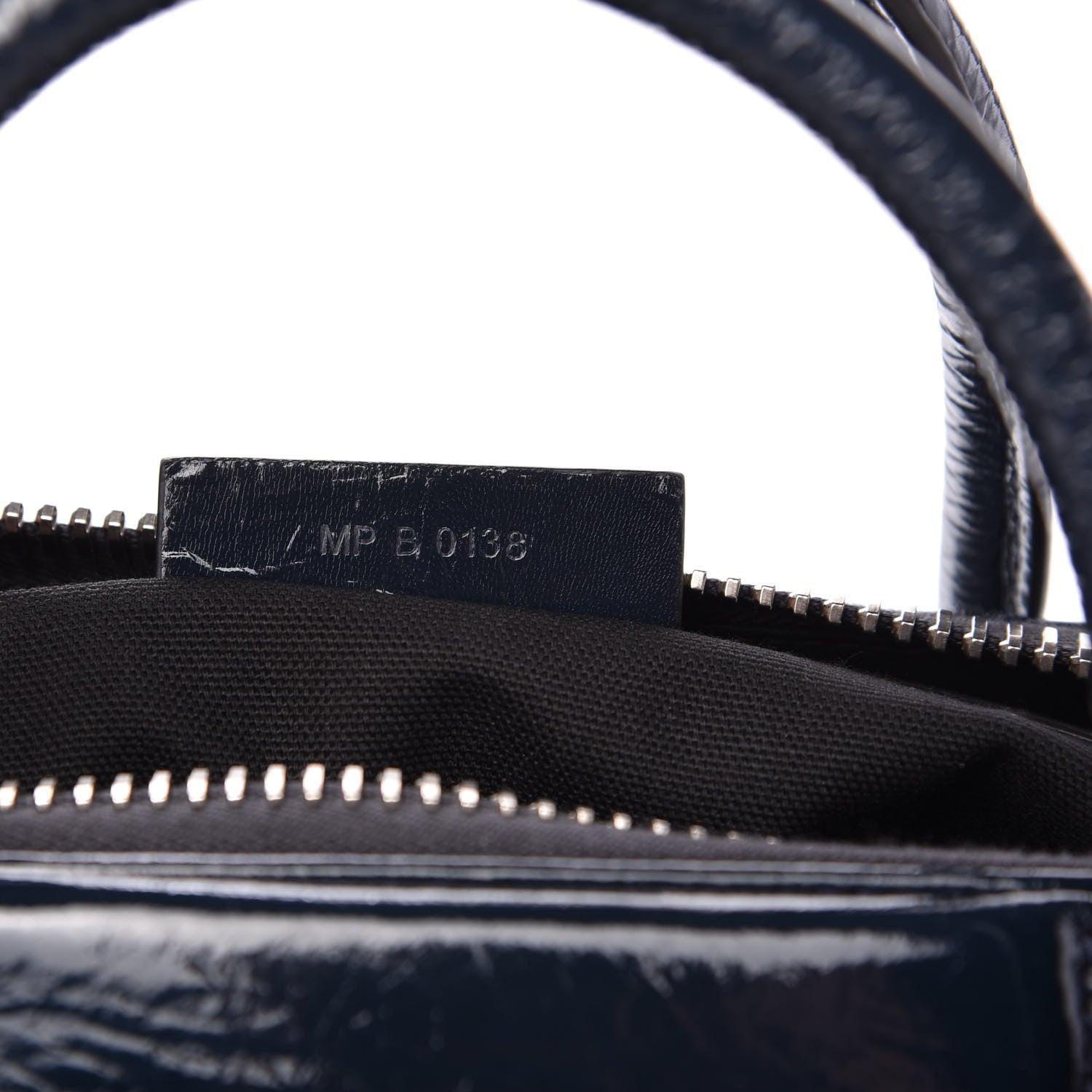 Givenchy Crinkled Patent Deerskin Small Antigona Deep Blue 9 of 10