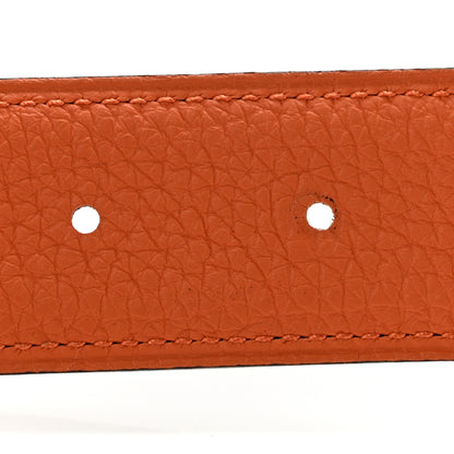 Hermes Box Togo 32mm Ancre Belt 115 46 Black Orange 3 of 8