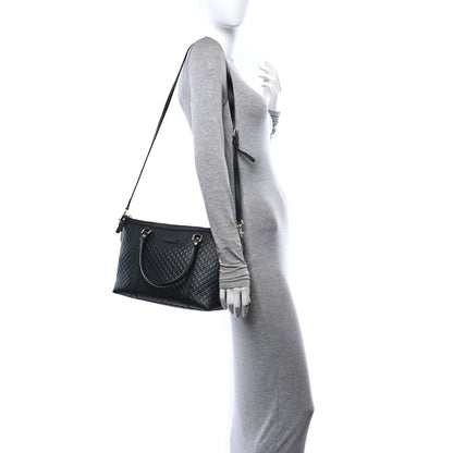 Gucci Soft Microguccissima Small Zippered Satchel Black 2 of 14