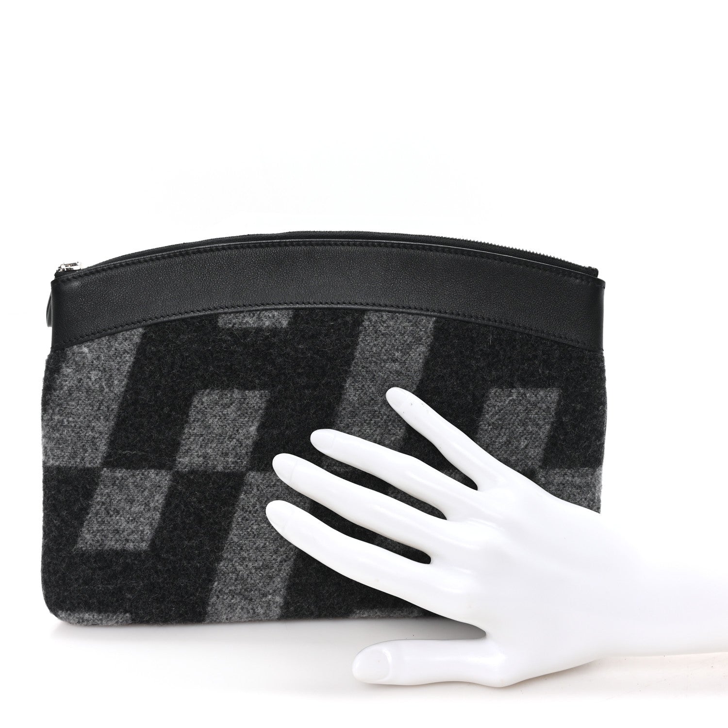 Hermes Cashmere Sac Bazar Pouch PM Black Grey 2 of 6