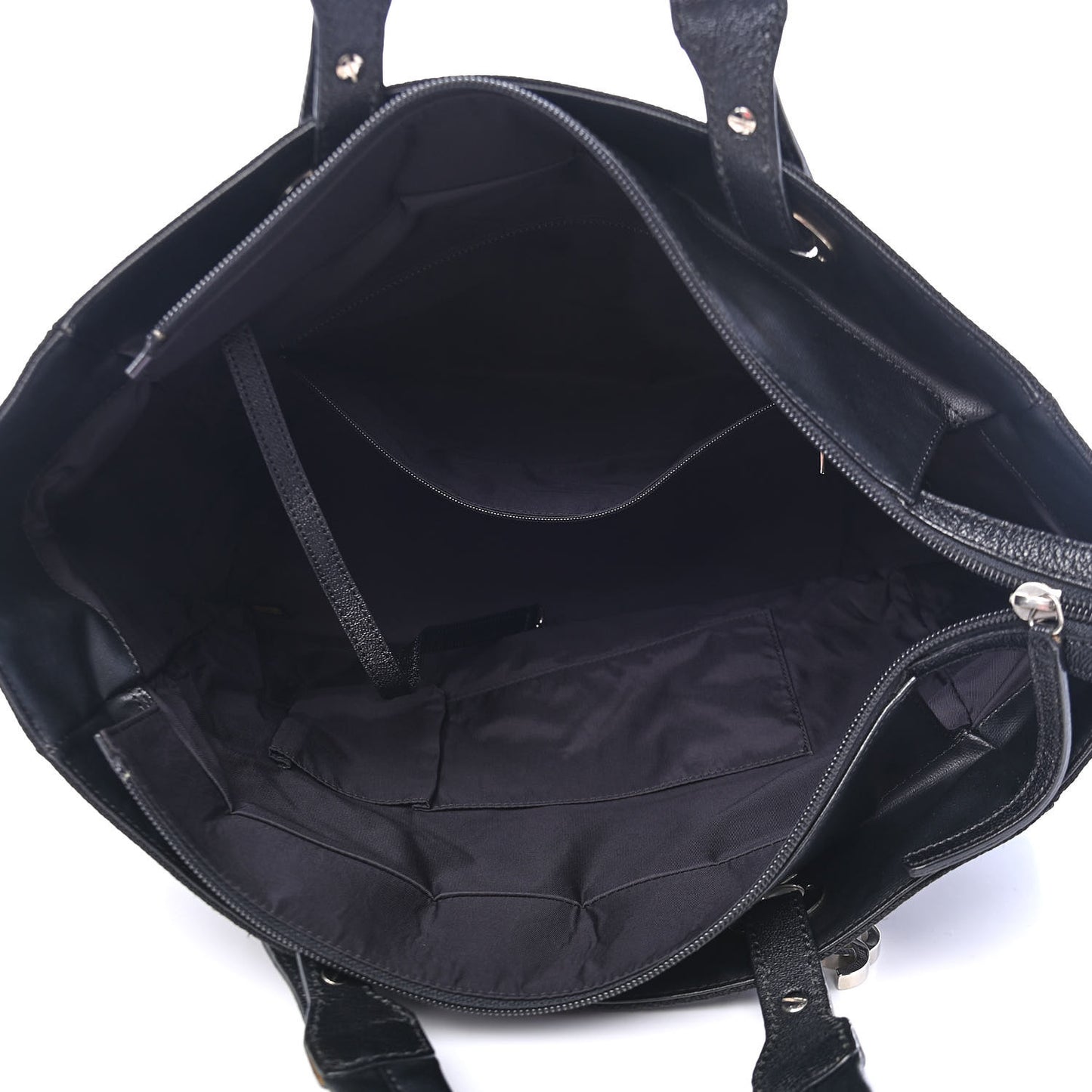 Coated Canvas Quilted Large Paris Biarritz Tote Black