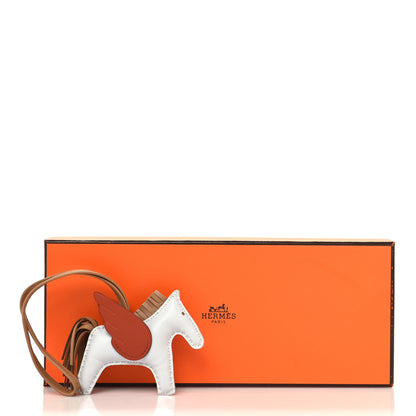 Hermes Milo Lambskin Grigri Rodeo Pegase Horse Bag Charm PM Bleu Brume Chai Cornaline 5 of 5