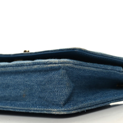Chanel Denim Quilted CC Pearl Crush Wallet on Chain WOC Blue 11 of 14