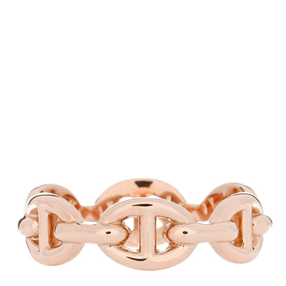 Hermes 18K Rose Gold PM Chaine d'Ancre Enchainee Ring 53 6.5 3 of 5