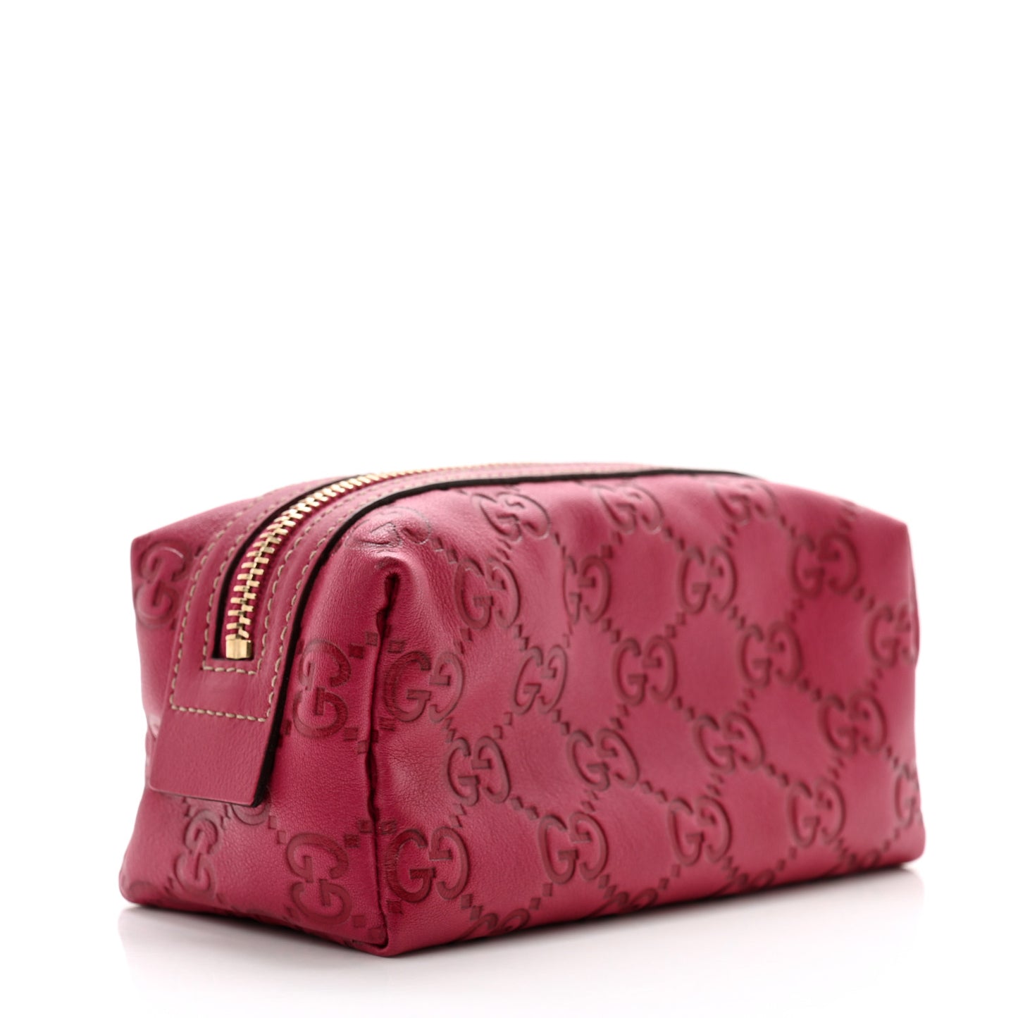Metallic Guccissima Small Cosmetic Case Red