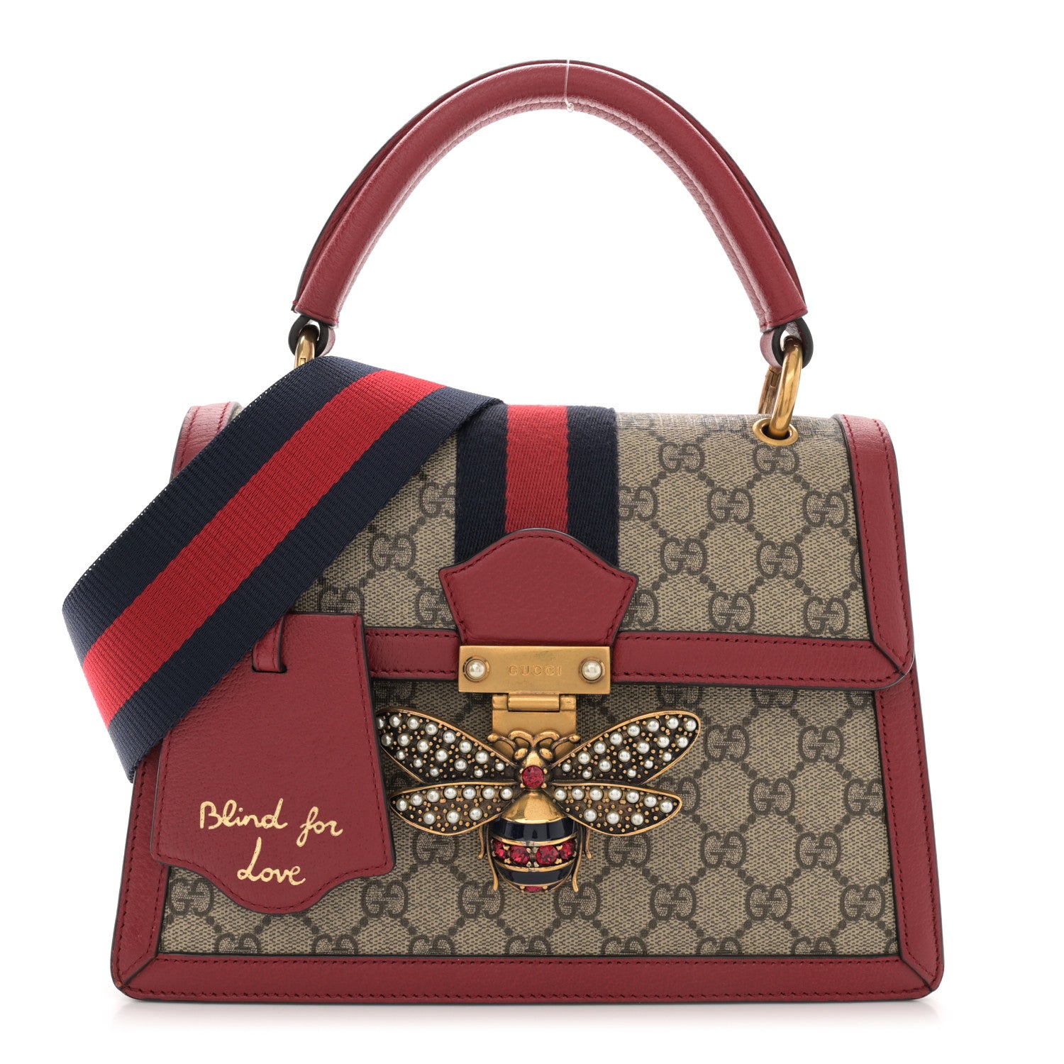 Gucci GG Supreme Monogram Small Queen Margaret Top Handle Bag Red 1 of 13