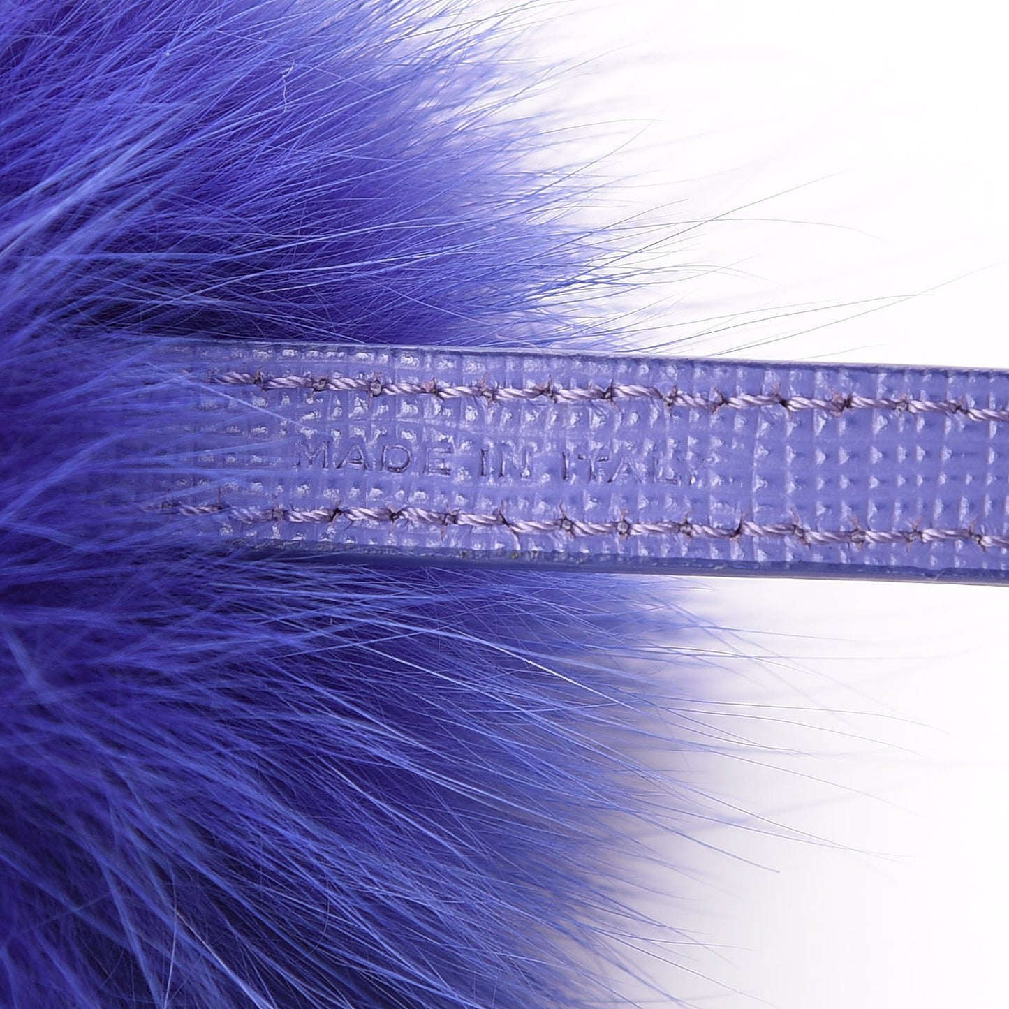 Fox Fur Vitello Elite Pom Pom Bag Charm Viola Cassis