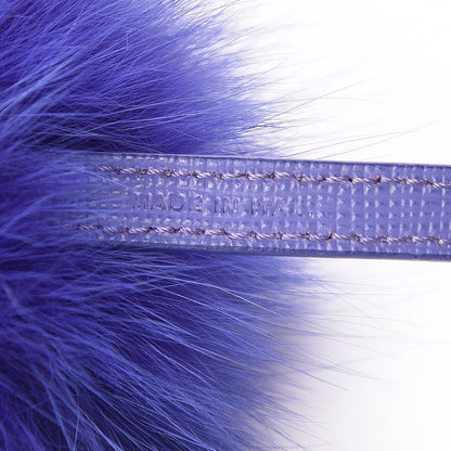 Fendi Fox Fur Vitello Elite Pom Pom Bag Charm Viola Cassis 3 of 4