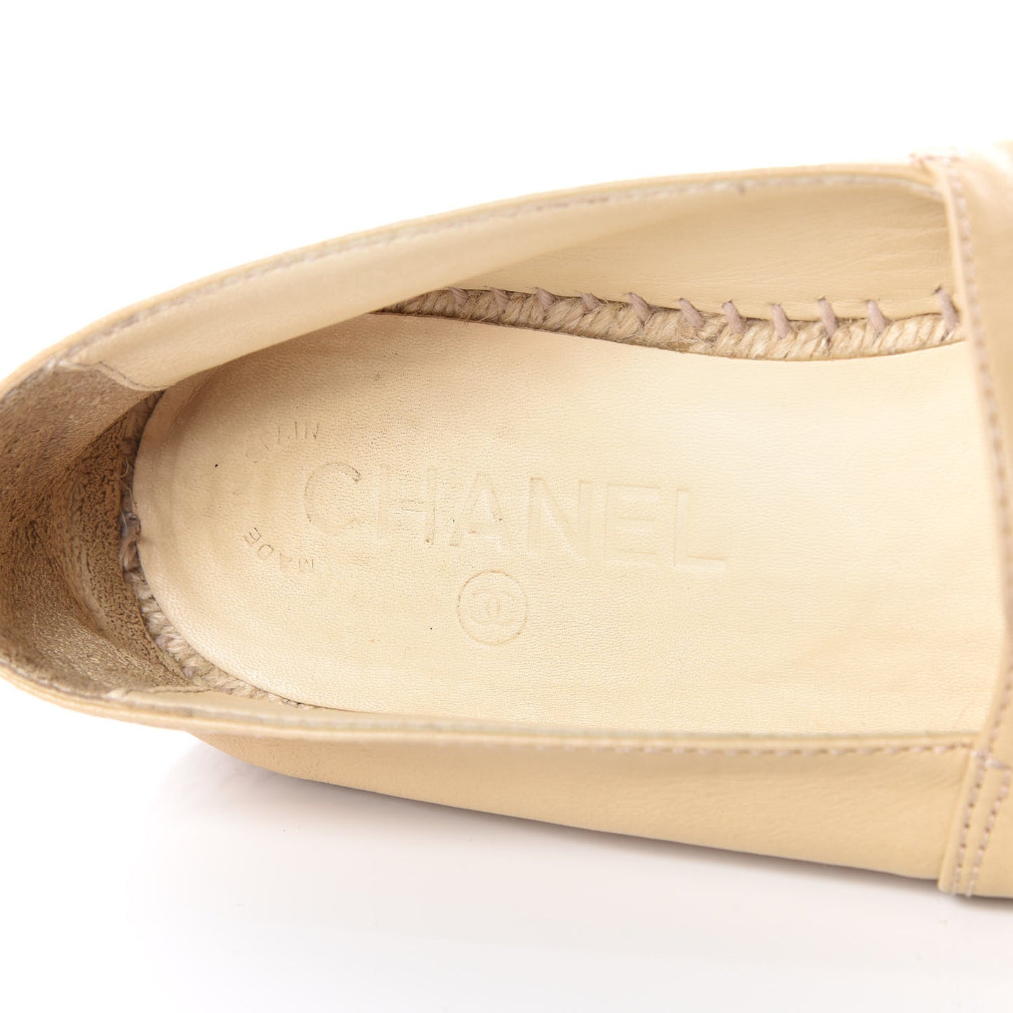 Lambskin CC Espadrilles 36 Beige Black